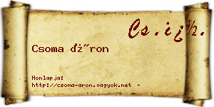 Csoma Áron névjegykártya
