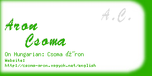 aron csoma business card